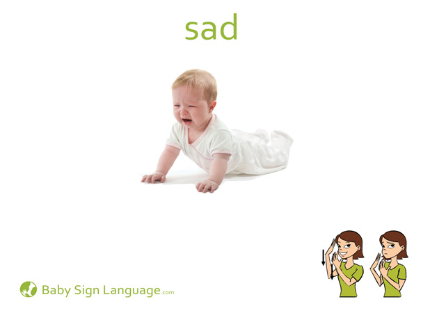 Sad Baby Sign Language Flash card