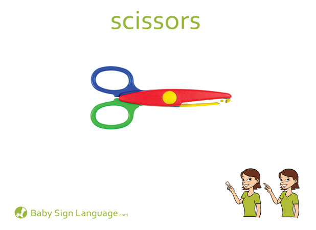 Scissors Baby Sign Language Flash card