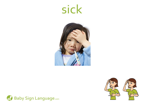 Sick Baby Sign Language Flash card