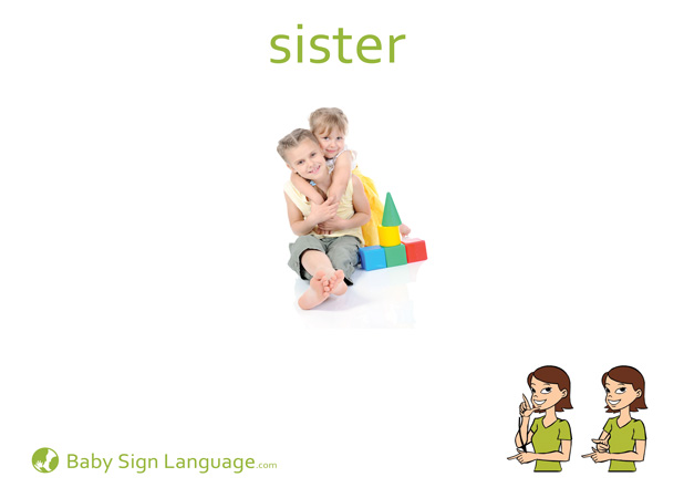 Sister Baby Sign Language Flash card