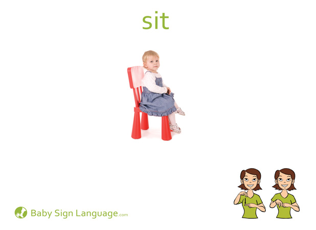 Sit Baby Sign Language Flash card