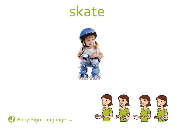 Skate Baby Sign Language Flash card