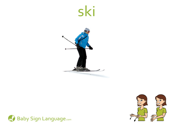 Ski Baby Sign Language Flash card