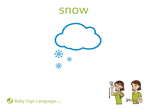 Snow Baby Sign Language Flash card