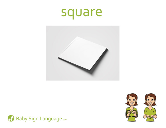 Square Baby Sign Language Flash card