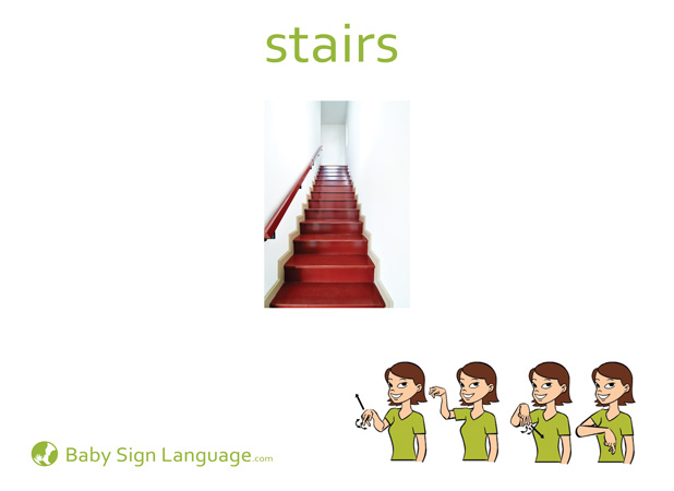 Stairs Baby Sign Language Flash card