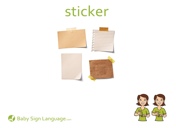 Sticker Baby Sign Language Flash card