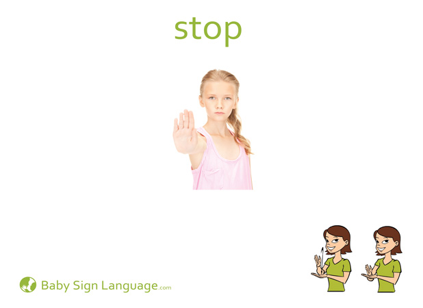 Stop Baby Sign Language Flash card