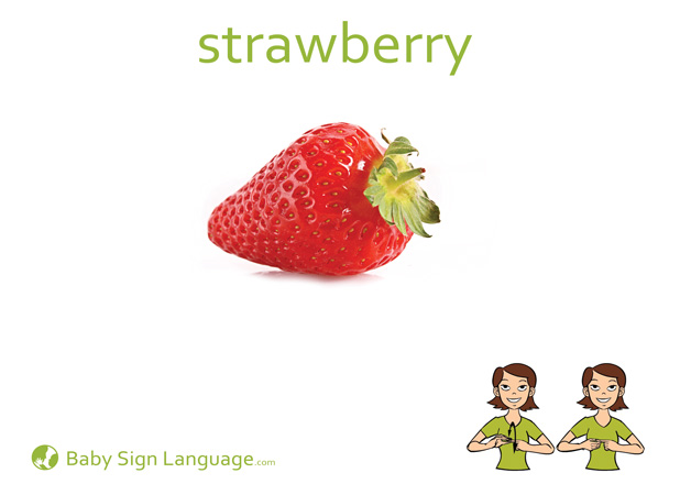 Strawberry Baby Sign Language Flash card