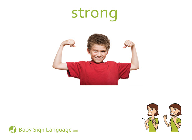 Strong Baby Sign Language Flash card