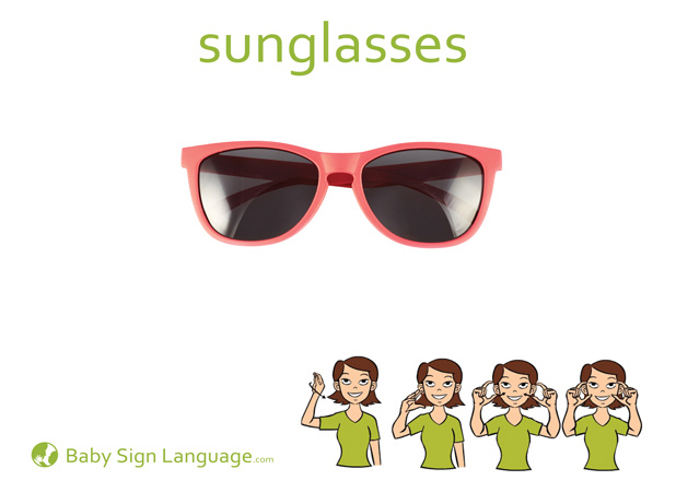 Sunglasses Baby Sign Language Flash card