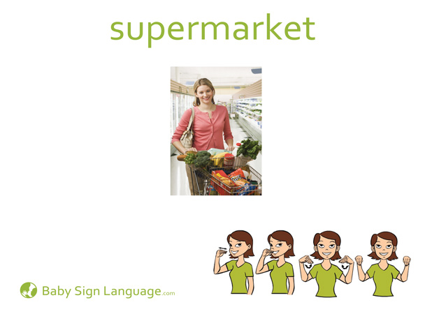 Supermarket Baby Sign Language Flash card