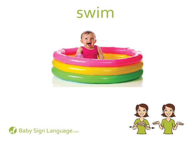 Swim Baby Sign Language Flash card