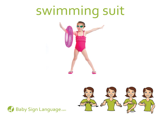 Swimming Suit Baby Sign Language Flash card