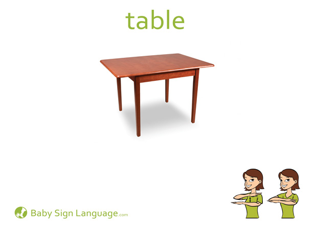 Table Baby Sign Language Flash card