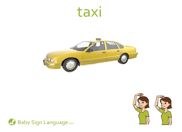 Taxi Baby Sign Language Flash card