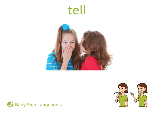Tell Baby Sign Language Flash card