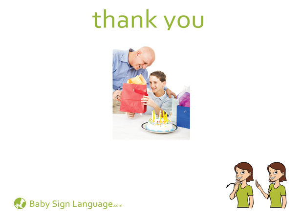 Thank You Baby Sign Language Flash card