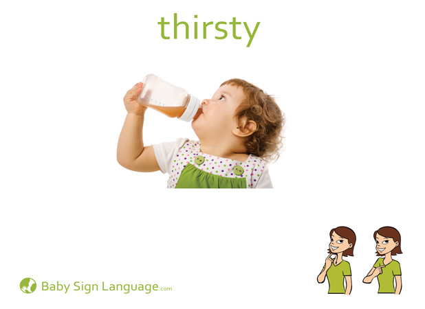 Thirsty Baby Sign Language Flash card
