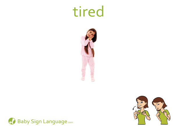 Tired Baby Sign Language Flash card