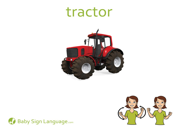 Tractor Baby Sign Language Flash card