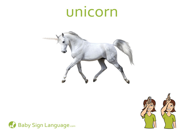 Unicorn Baby Sign Language Flash card