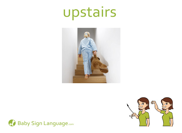Upstairs Baby Sign Language Flash card