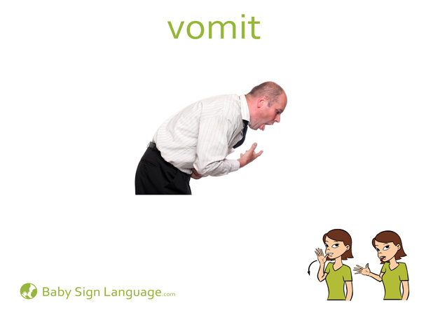 Vomit Baby Sign Language Flash card