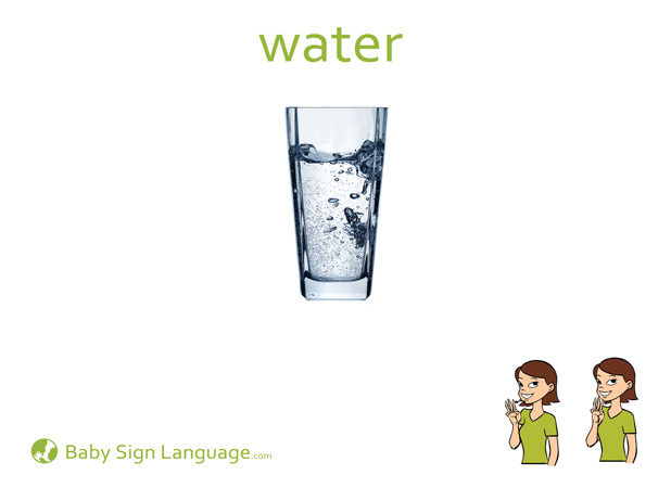 Water Baby Sign Language Flash card