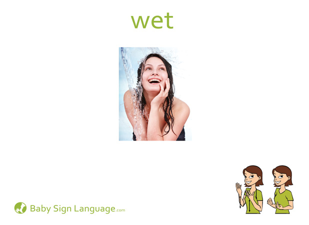 Wet Baby Sign Language Flash card