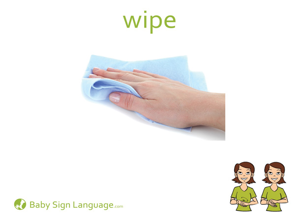 Wipe Baby Sign Language Flash card