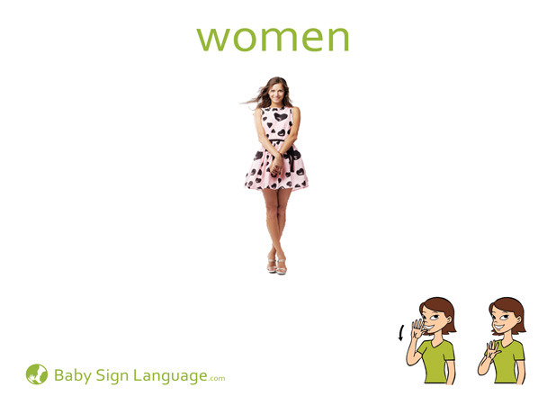 Women Baby Sign Language Flash card