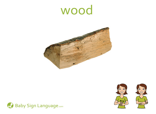 Wood Baby Sign Language Flash card