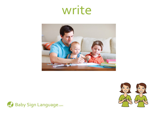 Write Baby Sign Language Flash card