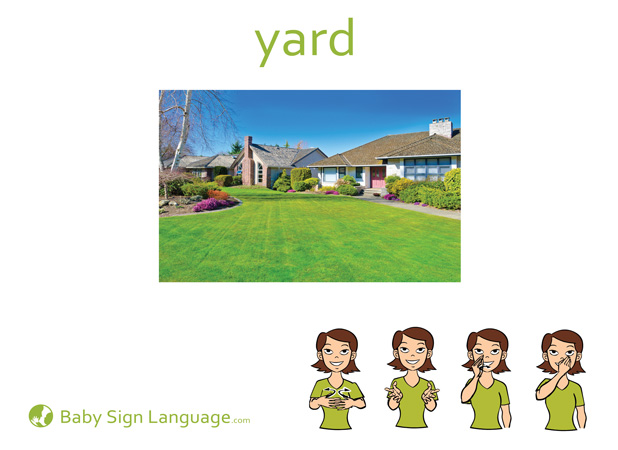 Yard Baby Sign Language Flash card