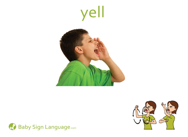Yell Baby Sign Language Flash card