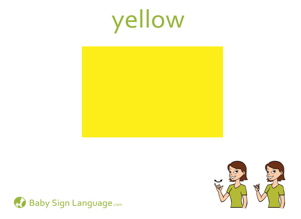 Yellow Baby Sign Language Flash card