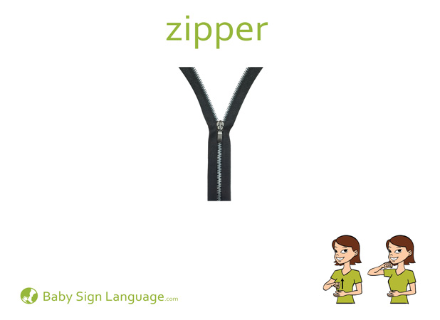 Zipper Baby Sign Language Flash card