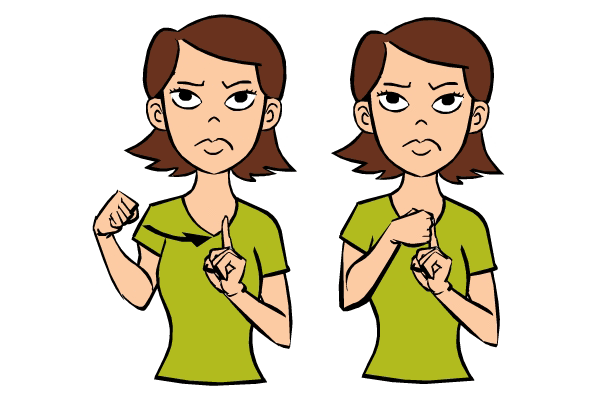 how to say hit in sign language