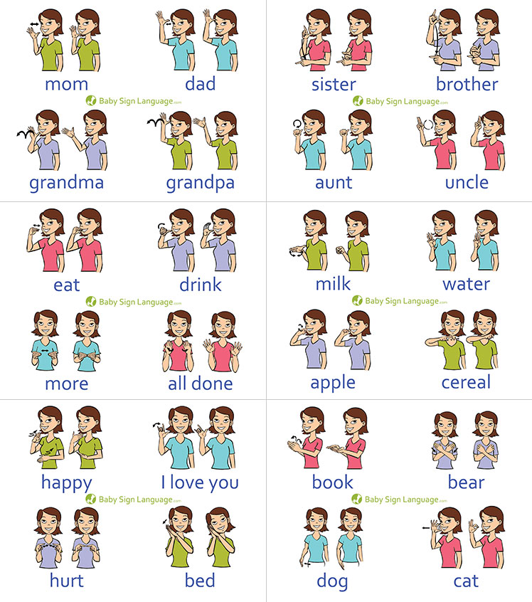 basic sign language words for kids